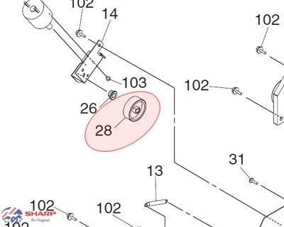 toshiba-6le56633000-gear-5h60l-originale چرخ دنده سر موتور تونر توشیبا E-S166/163